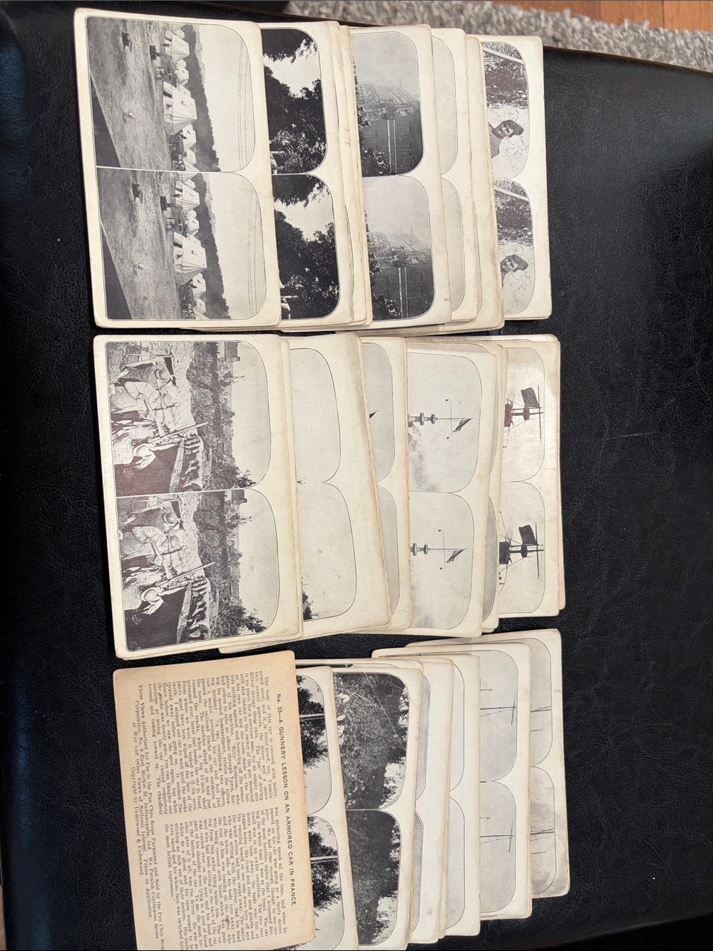 Vintage Stereoscopic Photo Card Set - War
